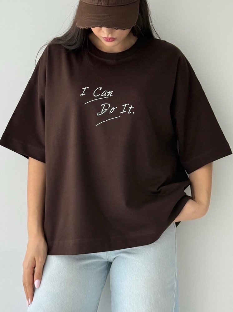تیشرت باکسی طرح I can do it